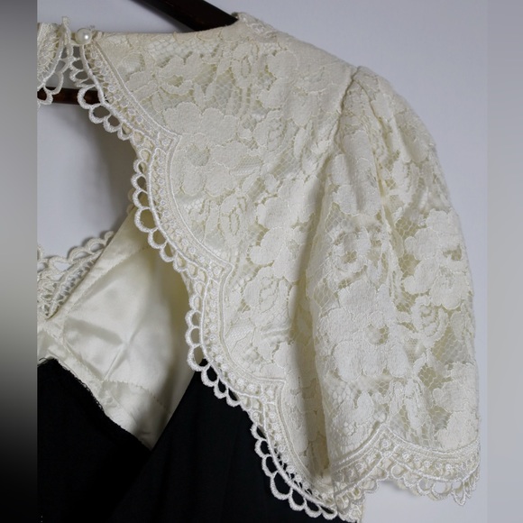 SOLD Scott McClintock Vintage 90's Lace Neckline Formal Long Dress Cocktail Gown - Picture 12 of 16